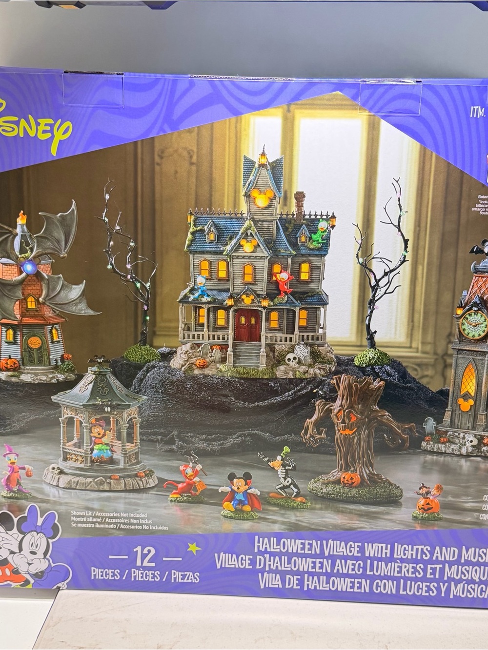 Disney Halloween Village Haunted House Set in Purple and Gray